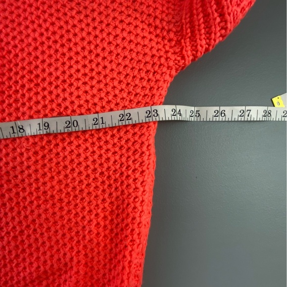 Ted Baker Neon Orange Fishnet Sweater with Bow Tie on Neck - Picture 8 of 12